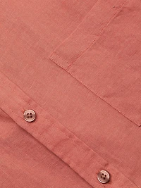 Linen Short-Sleeve Button-Up Shirt