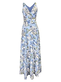 Ariyah Floral Sequin Flared Gown