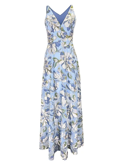 Ariyah Floral Sequin Flared Gown
