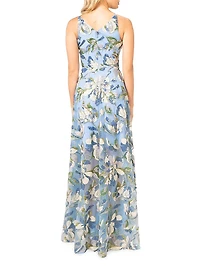 Ariyah Floral Sequin Flared Gown
