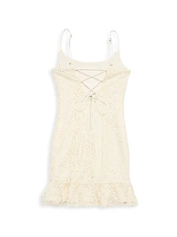 Girl's Peyton Lace Ruffle Dress
