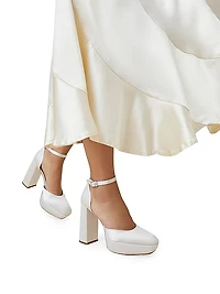 Selina Ankle-Strap Platform Pumps