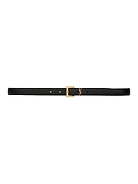 Cassandre Thin Belt with Square Buckle Grained Leather