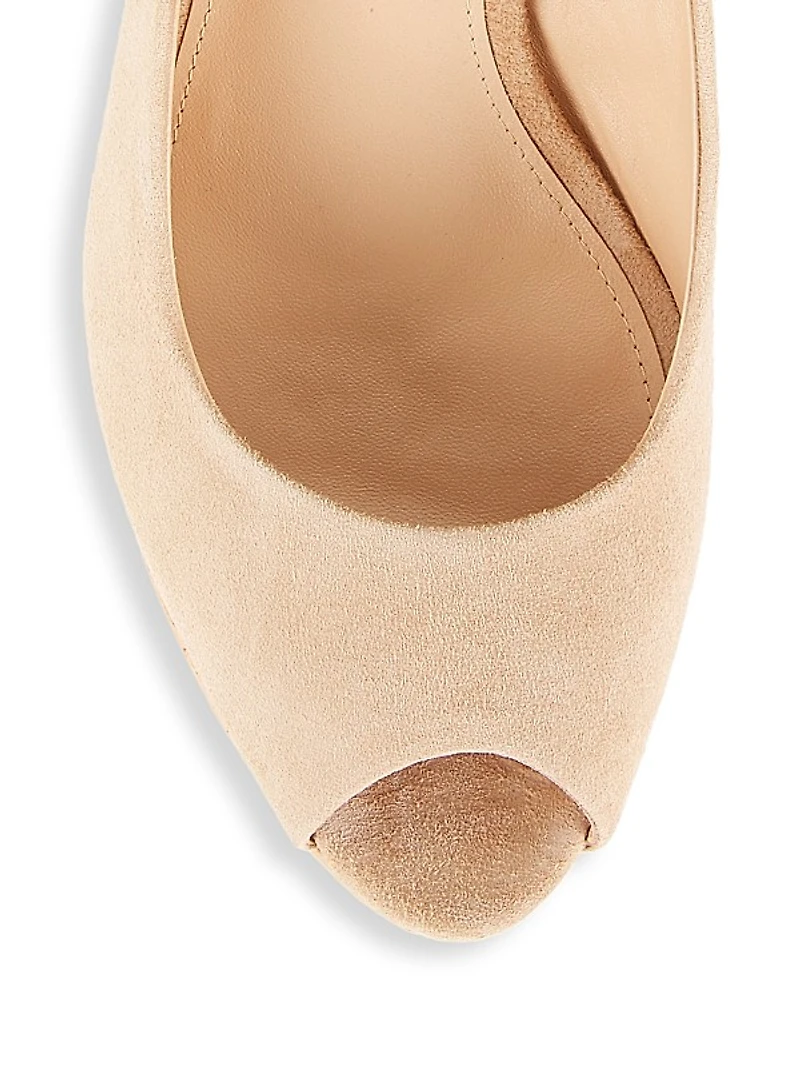 Dali Suede Peep-Toe Wedge Sandals
