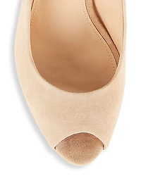 Dali Suede Peep-Toe Wedge Sandals