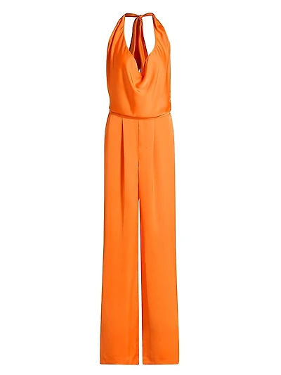 Harriet Satin Halter Jumpsuit