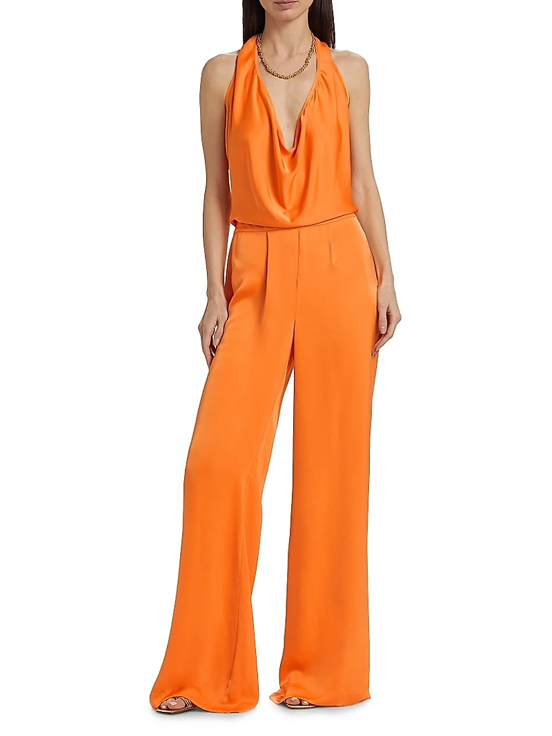 Harriet Satin Halter Jumpsuit