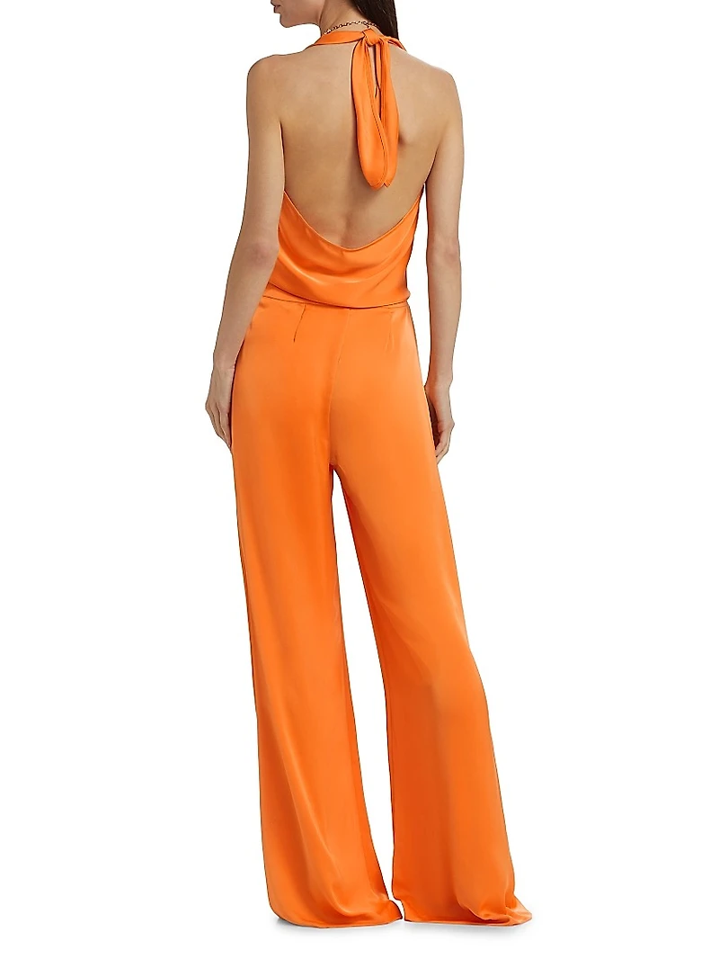 Harriet Satin Halter Jumpsuit