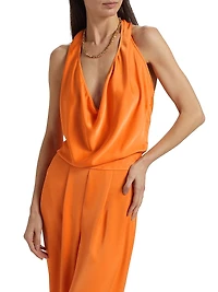 Harriet Satin Halter Jumpsuit