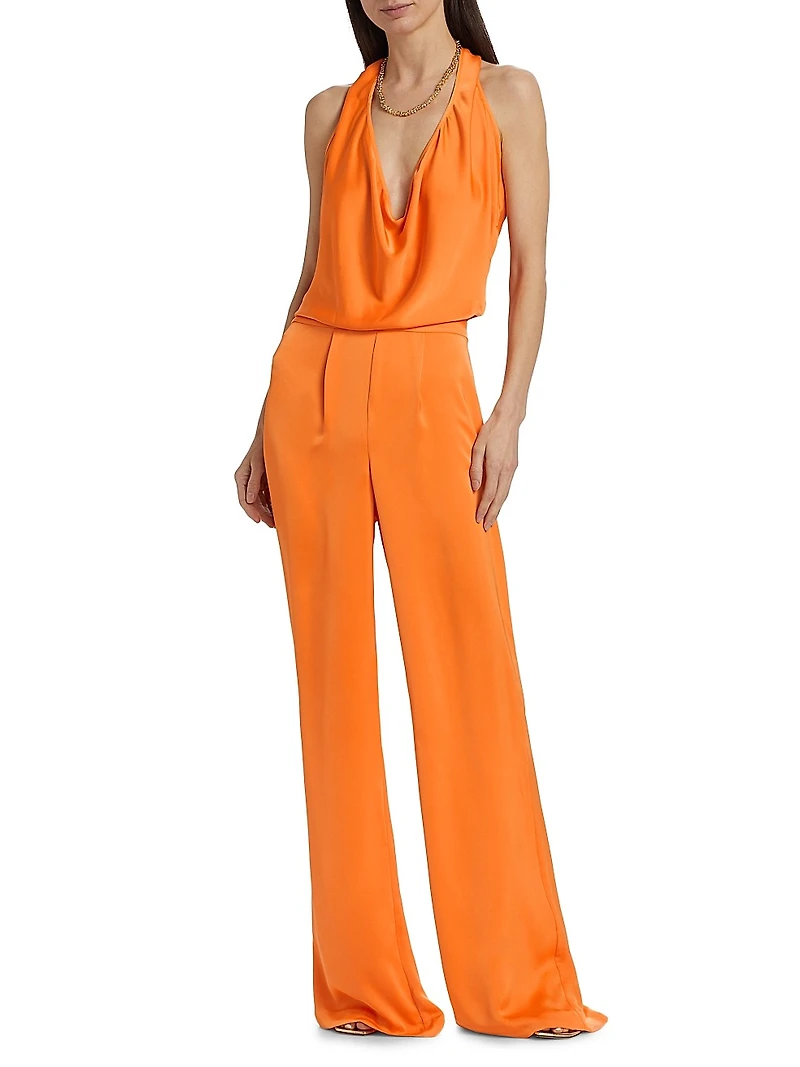 Harriet Satin Halter Jumpsuit