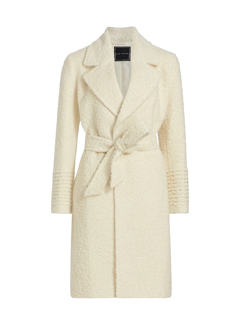 Belted Bouclé-Knit Coat