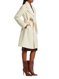 Belted Bouclé-Knit Coat