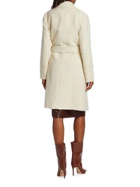 Belted Bouclé-Knit Coat