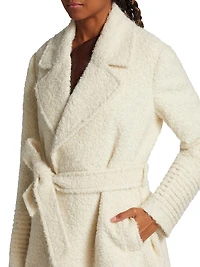 Belted Bouclé-Knit Coat