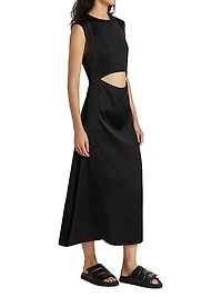Cut-Out Satin Midi-Dress