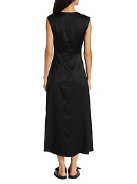 Cut-Out Satin Midi-Dress