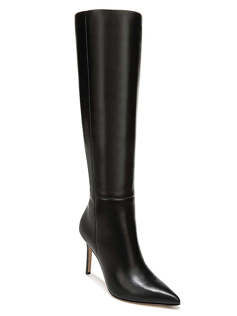 Lisa 95MM Knee-High Wide-Calf Leather Boots