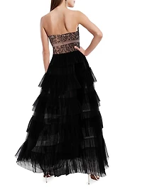 Strapless Lace & Tulle Gown