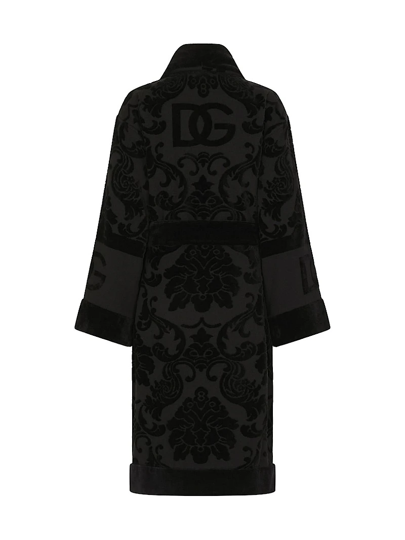 Jacquard Logo Bath Robe