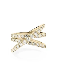 Flawless 14K Yellow Gold & 1.52 TCW Diamond Crisscross Ring