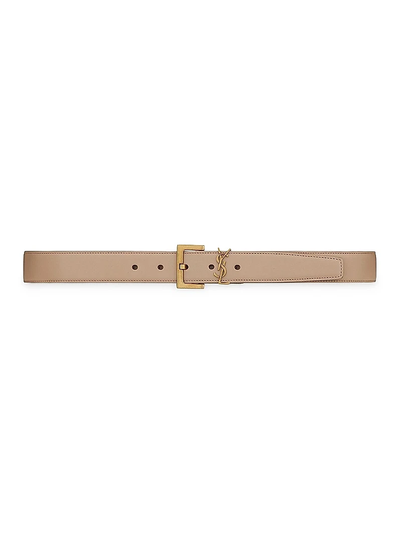 Cassandre Belt with Square Buckle Smooth Leather
