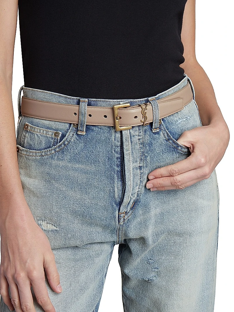 Cassandre Belt with Square Buckle Smooth Leather