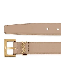 Cassandre Belt with Square Buckle Smooth Leather