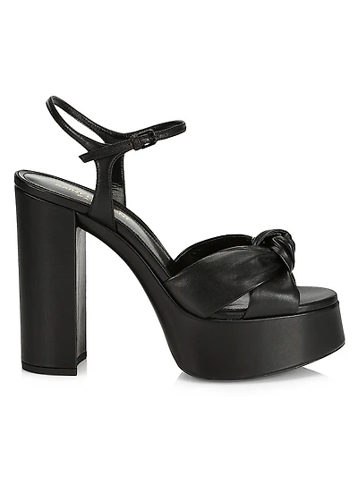 Bianca Knotted Leather Platform Sandals