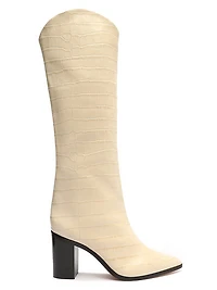 Maryana Croc-Embossed Leather Boots