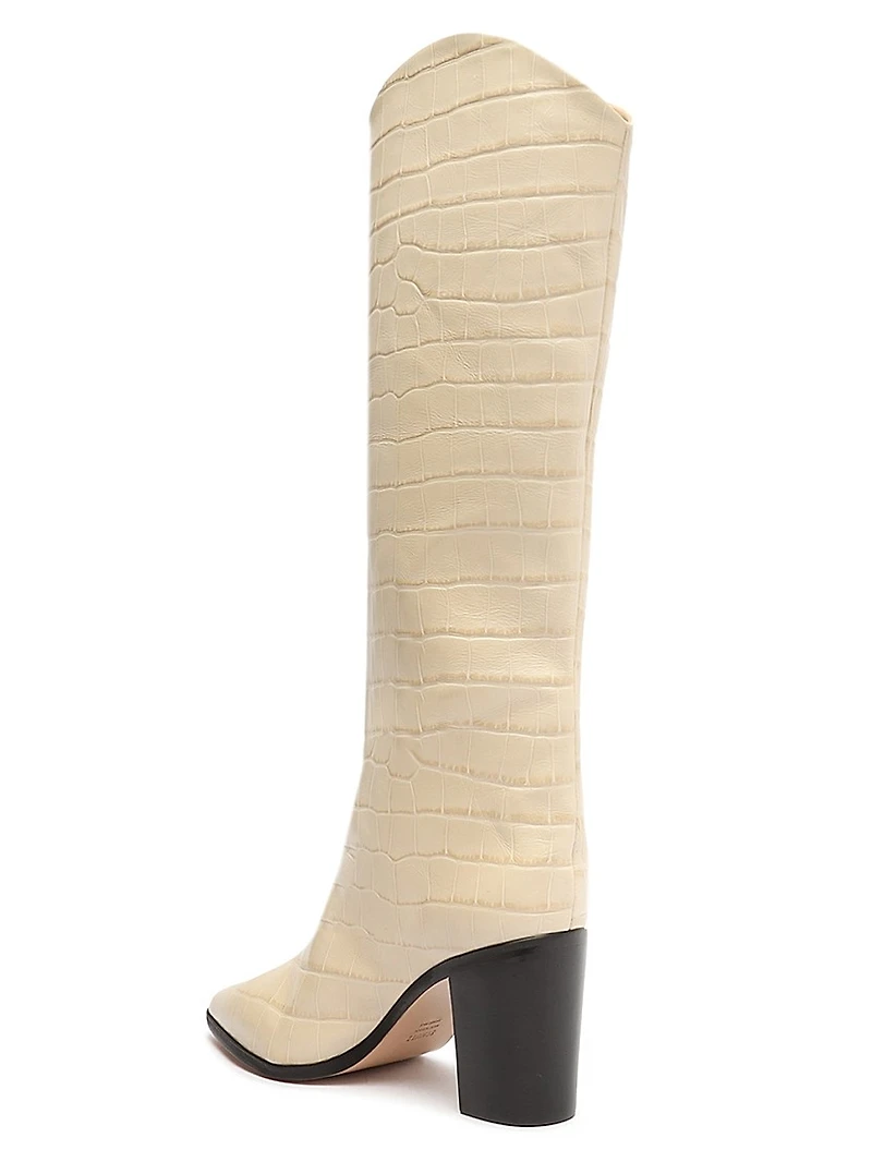 Maryana Croc-Embossed Leather Boots