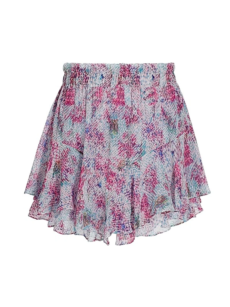 Aboreli Silk Ruffle Tiered Skort