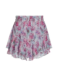 Aboreli Silk Ruffle Tiered Skort