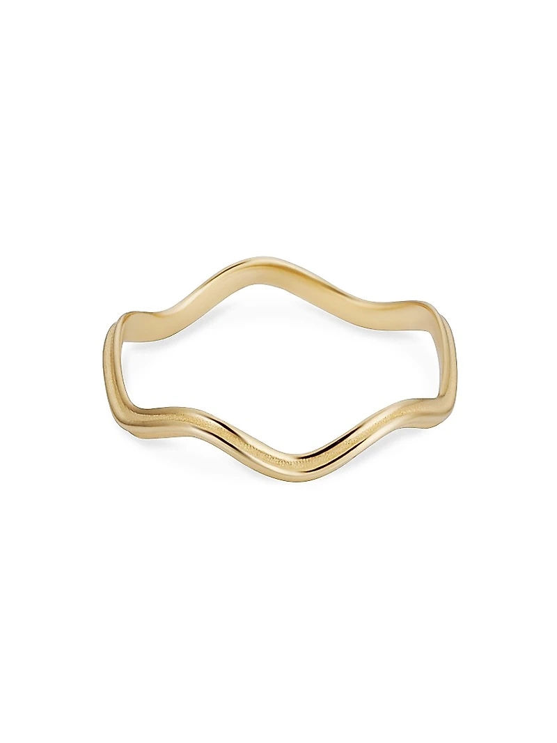 14K Yellow Solid Gold Curve Appeal Ring