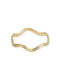 14K Yellow Solid Gold Curve Appeal Ring