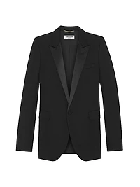 Tube Tuxedo Jacket Grain De Poudre Saint Laurent