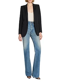 Tube Tuxedo Jacket Grain De Poudre Saint Laurent