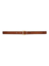 Cassandre Thin Belt with Square Buckle Suede