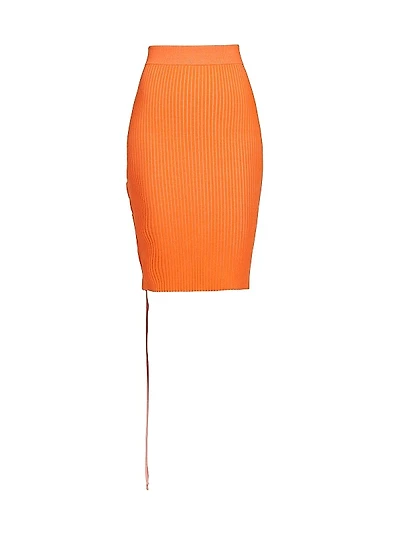 Vanise Lace-Up Knee-Length Skirt