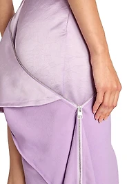 Zip-Hem Satin Cami Dress