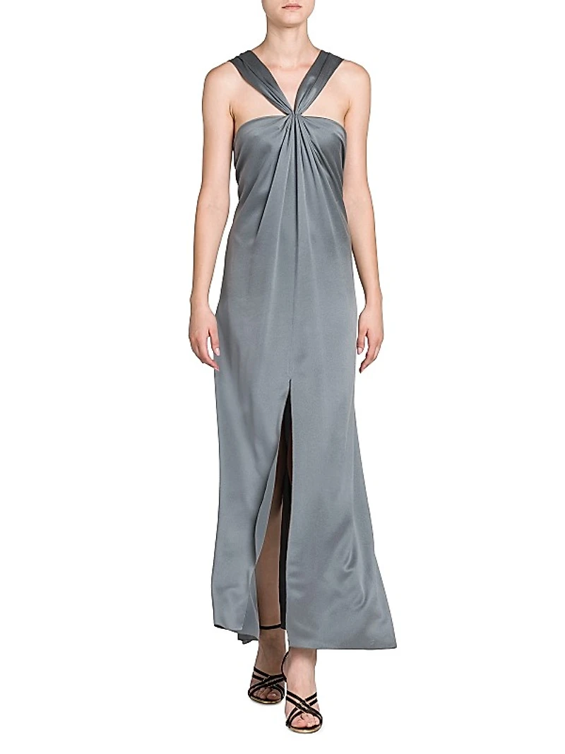 Silk Halterneck Column Gown