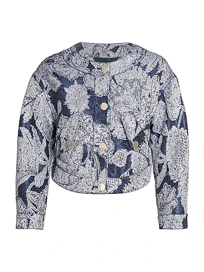 Floral Jacquard Cropped Jacket