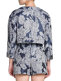 Floral Jacquard Cropped Jacket