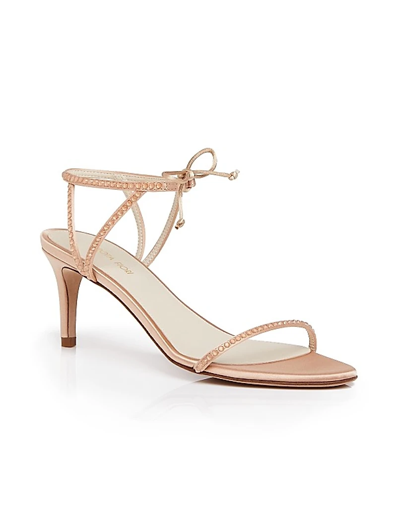 Clover 75MM Sustainable Silk Crystal-Embellished Sandals