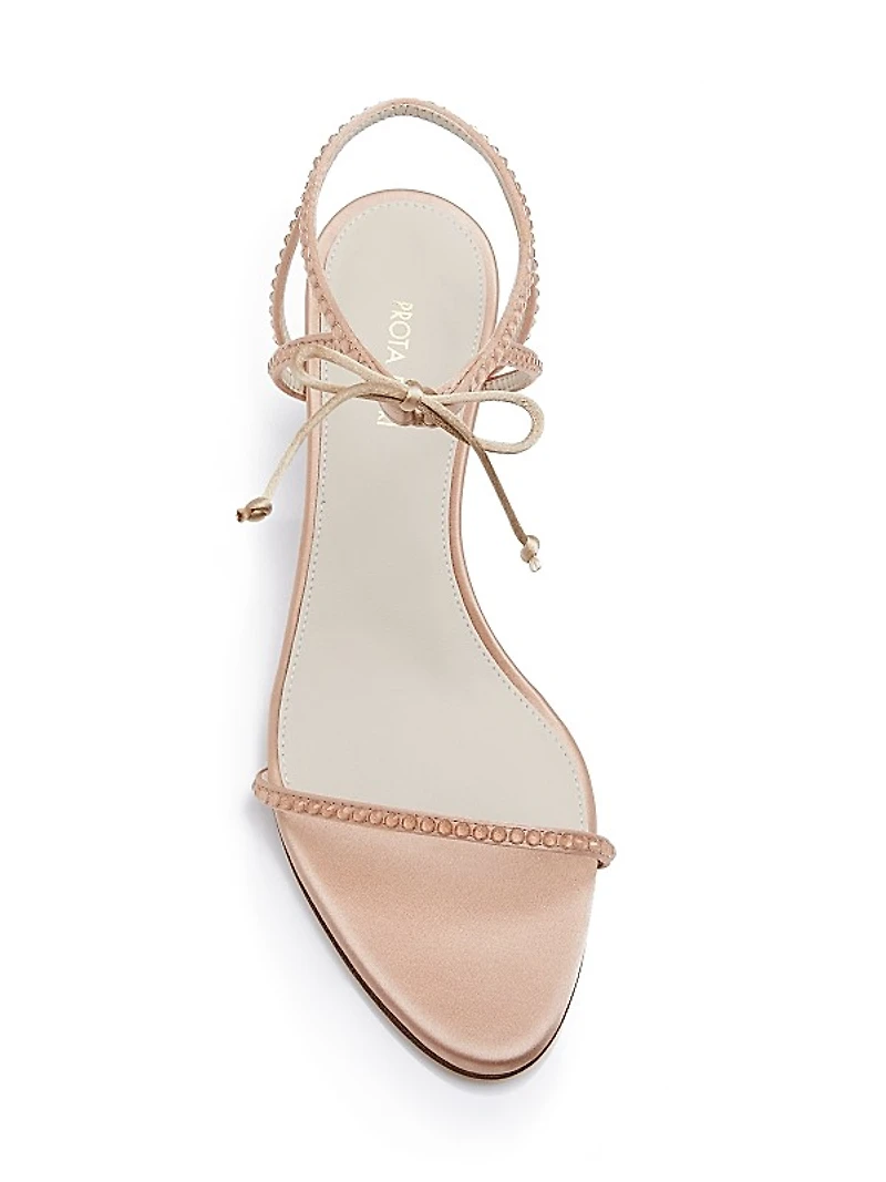 Clover 75MM Sustainable Silk Crystal-Embellished Sandals