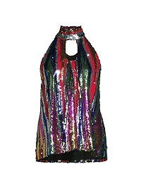 Louise Sequin High-Neck Top