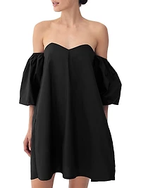Parker Cotton Poplin Off-The-Shoulder Minidress