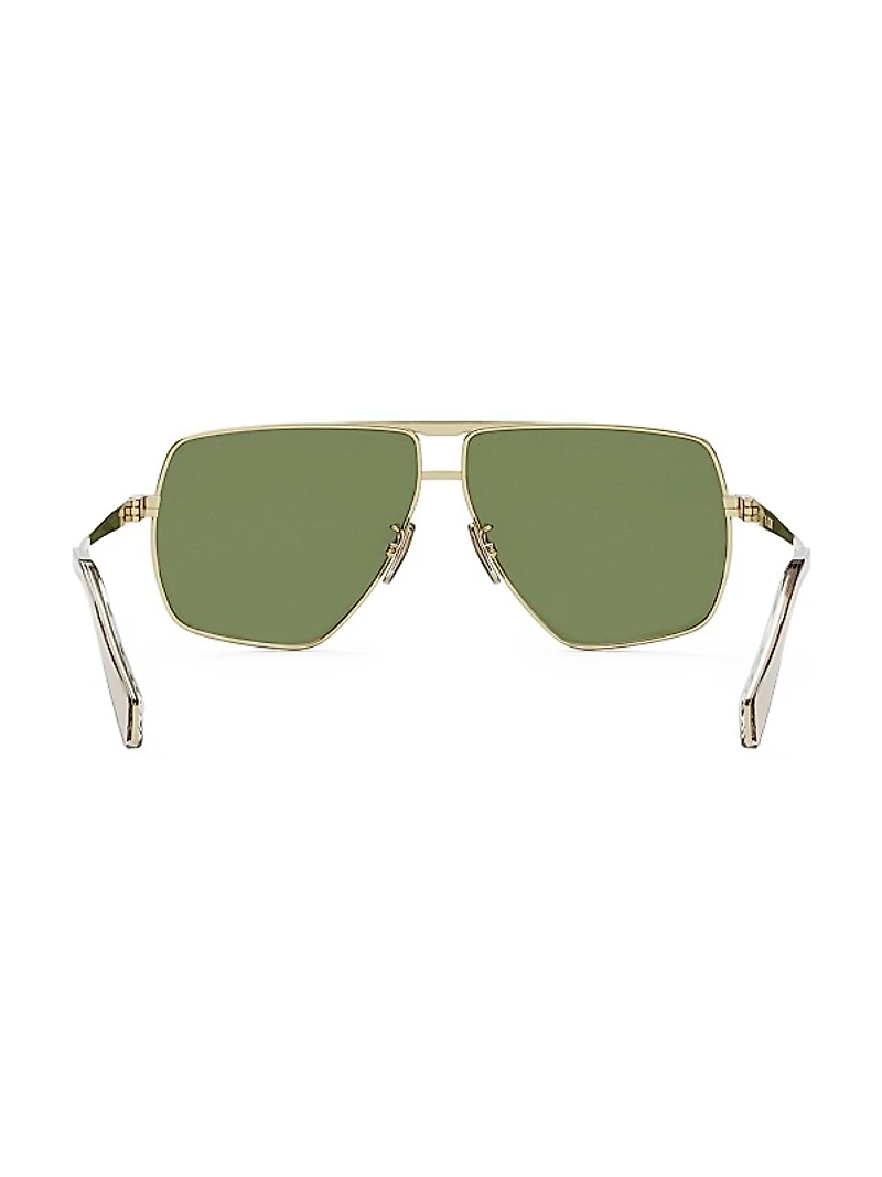 Rectangular 58MM Metal Sunglasses