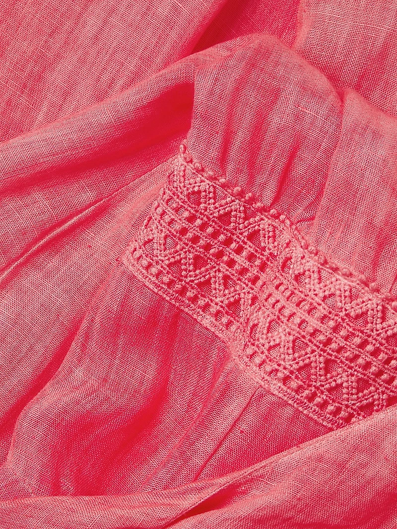 Resort Linen Tiered Halter Maxi Dress