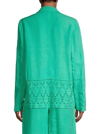 Resort Linen Eyelet Jacket