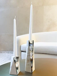 Mother Of Pearl Marble Candle Holder